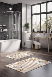 Mijölnir Juego de Alfombrillas de Baño CT-5230 de 2 Piezas Multicolor